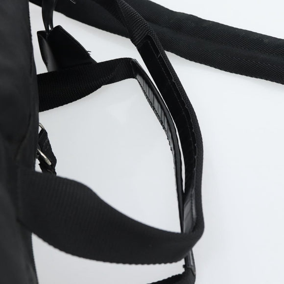 PRADA Boston Bag Nylon 2way Black Silver Auth 190804A