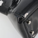 CARTIER Marcello Hand Bag Patent Leather Black Silver Auth 190805-11
