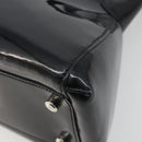CARTIER Marcello Hand Bag Patent Leather Black Silver Auth 190805-12