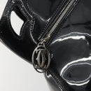 CARTIER Marcello Hand Bag Patent Leather Black Silver Auth 190805-14