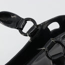 CARTIER Marcello Hand Bag Patent Leather Black Silver Auth 190805-15