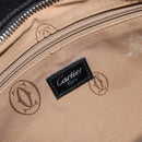 CARTIER Marcello Hand Bag Patent Leather Black Silver Auth 190805-17