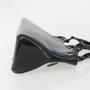 CARTIER Marcello Hand Bag Patent Leather Black Silver Auth 190805-4