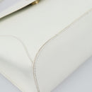 Christian Dior Hand Bag Leather White Gold Auth 190806-15