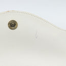 Christian Dior Hand Bag Leather White Gold Auth 190806-9