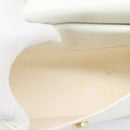 Christian Dior Hand Bag Leather White Gold Auth 190806-10