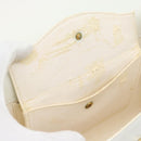 Christian Dior Hand Bag Leather White Gold Auth 190806-21