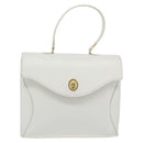 Christian Dior Hand Bag Leather White Gold Auth 190806-13