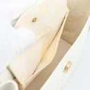 Christian Dior Hand Bag Leather White Gold Auth 190806-11