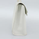 Christian Dior Hand Bag Leather White Gold Auth 190806-3