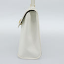 Christian Dior Hand Bag Leather White Gold Auth 190806-4