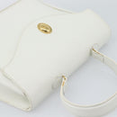 Christian Dior Hand Bag Leather White Gold Auth 190806-6