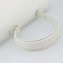 Christian Dior Hand Bag Leather White Gold Auth 190806-7