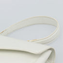 Christian Dior Hand Bag Leather White Gold Auth 190806-14