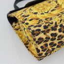 Gianni Versace Hand Bag PVC Canvas Yellow Gold Auth 190811-15