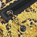 Gianni Versace Hand Bag PVC Canvas Yellow Gold Auth 190811-18