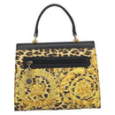 Gianni Versace Hand Bag PVC Canvas Yellow Gold Auth 190811-2