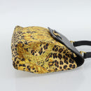 Gianni Versace Hand Bag PVC Canvas Yellow Gold Auth 190811-4