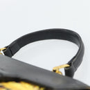 Gianni Versace Hand Bag PVC Canvas Yellow Gold Auth 190811-14