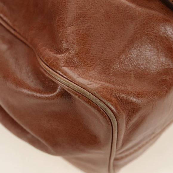 Miu Miu Hand Bag Leather 2way Brown Gold Auth 190812SAM