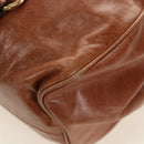 Miu Miu Hand Bag Leather 2way Brown Gold Auth 190812SAM-14