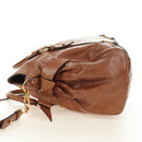 Miu Miu Hand Bag Leather 2way Brown Gold Auth 190812SAM-4