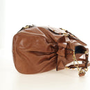 Miu Miu Hand Bag Leather 2way Brown Gold Auth 190812SAM-5