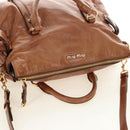 Miu Miu Hand Bag Leather 2way Brown Gold Auth 190812SAM-6