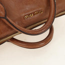 Miu Miu Hand Bag Leather 2way Brown Gold Auth 190812SAM-7
