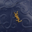 SAINT LAURENT Arabesque Pattern Shoulder Bag Leather Black Gold Auth 190813A-17
