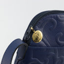 SAINT LAURENT Arabesque Pattern Shoulder Bag Leather Black Gold Auth 190813A-10