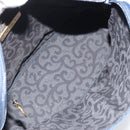 SAINT LAURENT Arabesque Pattern Shoulder Bag Leather Black Gold Auth 190813A-12