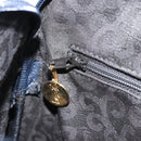 SAINT LAURENT Arabesque Pattern Shoulder Bag Leather Black Gold Auth 190813A-20