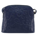 SAINT LAURENT Arabesque Pattern Shoulder Bag Leather Black Gold Auth 190813A-2