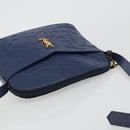 SAINT LAURENT Arabesque Pattern Shoulder Bag Leather Black Gold Auth 190813A-6