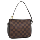 LOUIS VUITTON Damier Ebene Trousse Make Up Pouch N51982 LV Auth 190814-1