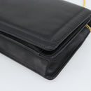 GIVENCHY Chain Shoulder Bag Leather Black Gold Auth 190822A-10