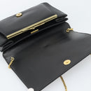GIVENCHY Chain Shoulder Bag Leather Black Gold Auth 190822A-15
