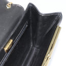 GIVENCHY Chain Shoulder Bag Leather Black Gold Auth 190822A-18