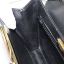 GIVENCHY Chain Shoulder Bag Leather Black Gold Auth 190822A-19