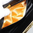 GIVENCHY Chain Shoulder Bag Leather Black Gold Auth 190822A-21
