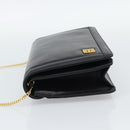 GIVENCHY Chain Shoulder Bag Leather Black Gold Auth 190822A-4