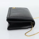 GIVENCHY Chain Shoulder Bag Leather Black Gold Auth 190822A-5