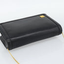 GIVENCHY Chain Shoulder Bag Leather Black Gold Auth 190822A-6