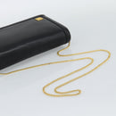 GIVENCHY Chain Shoulder Bag Leather Black Gold Auth 190822A-7