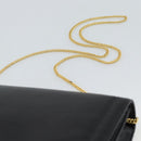 GIVENCHY Chain Shoulder Bag Leather Black Gold Auth 190822A-8