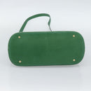 CELINE Hand Bag Leather 2way Green Gold Auth 190825A-11