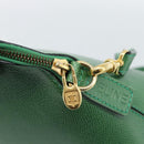 CELINE Hand Bag Leather 2way Green Gold Auth 190825A-16