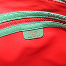 CELINE Hand Bag Leather 2way Green Gold Auth 190825A-17