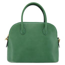 CELINE Hand Bag Leather 2way Green Gold Auth 190825A-2